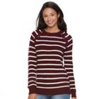 Juniors' So&reg; Raglan Crewneck Sweater, Teens, Size: Xl, Dark Red