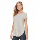 Women's Apt. 9&reg; Ribbed Tee, Size: Xl, Light Grey