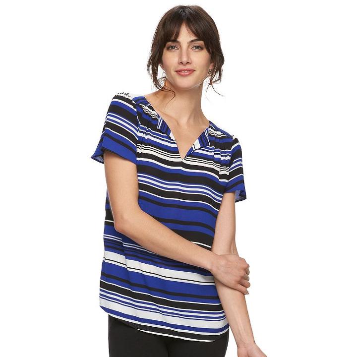 Women's Elle&trade; Chiffon High-low Hem Top, Size: Xs, Blue