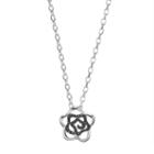 Lotopia Black Cubic Zirconia Sterling Silver Flower Pendant Necklace, Women's, Size: 18