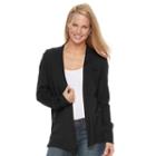 Women's Croft & Barrow&reg; Open-front Cardigan, Size: Small, Black