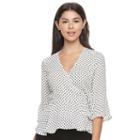Juniors' Candie's&reg; Bell Sleeve Wrap Top, Girl's, Size: Large, White Oth
