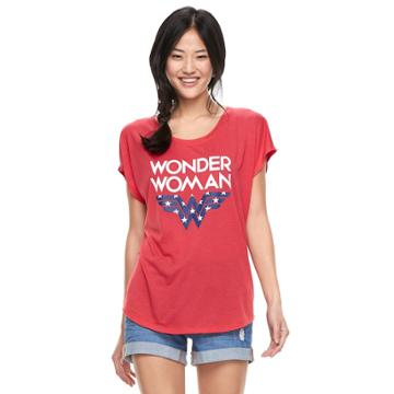Juniors' Dc Comics Wonder Woman Americana Tee, Size: Large, Brt Red
