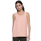 Women's Elle&trade; Print Mixed-media Tank, Size: Medium, Lt Orange