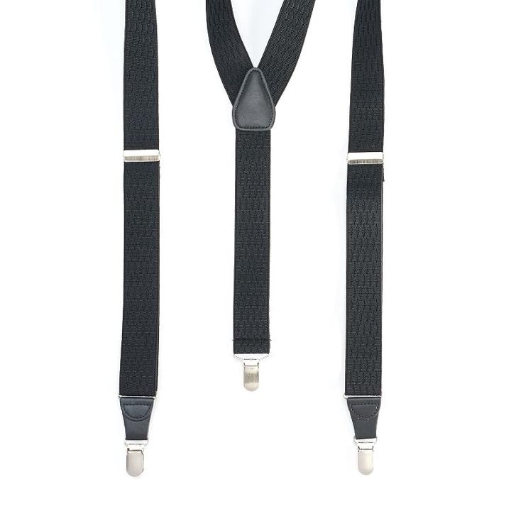 Men's Wembley Double Diamond Suspenders, Black