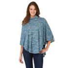 Women's Haggar Mockneck Poncho Top, Size: Medium, Med Blue