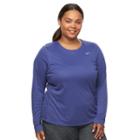 Plus Size Nike Ext Miler Dri-fit Running Tee, Women's, Size: 3xl, Drk Purple