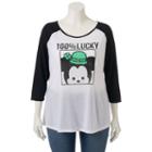 Disney's Tsum Tsum Juniors' Plus Size 100% Lucky Tee, Girl's, Size: 2xl, White Oth