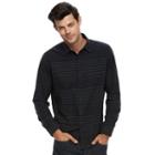 Men's Apt. 9&reg; Slim-fit Plaid Brushed Flannel Button-down Shirt, Size: Med Slim, Black