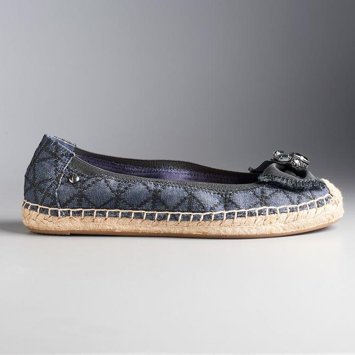 Simply Vera Vera Wang Ethel Women's Espadrille Flats, Size: 7.5, Blue (navy)