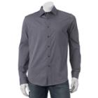 Men's Apt. 9&reg; Slim-fit Stretch End-on-end Button-down Shirt, Size: Xxl Slim, Grey (charcoal)