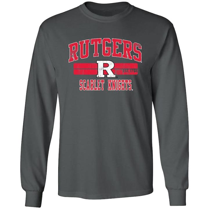 Men's Rutgers Scarlet Knights Splitter Tee, Size: Large, Grey (charcoal)