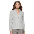 Le Suit Novelty Stripe 2 Button Jacket Pant Suit, Women's, Size: 12, Light Grey