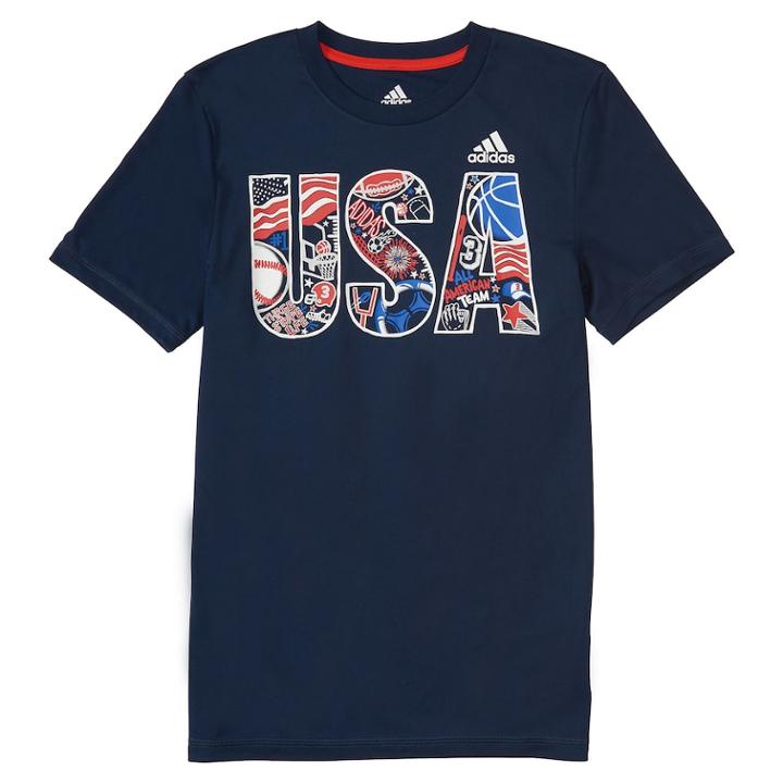 Boys 4-7x Adidas Patriotic Usa Graphic Tee, Size: 4, Blue (navy)