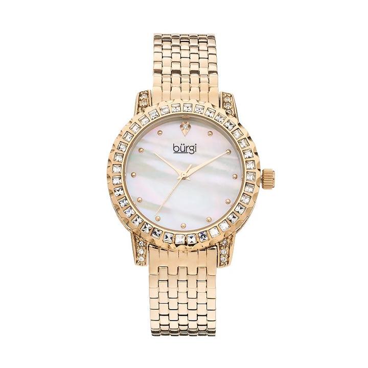 Burgi Women's Crystal Watch, Yellow