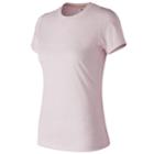 Women's New Balance Heather Tech Short Sleeve Tee, Size: Large, Pink