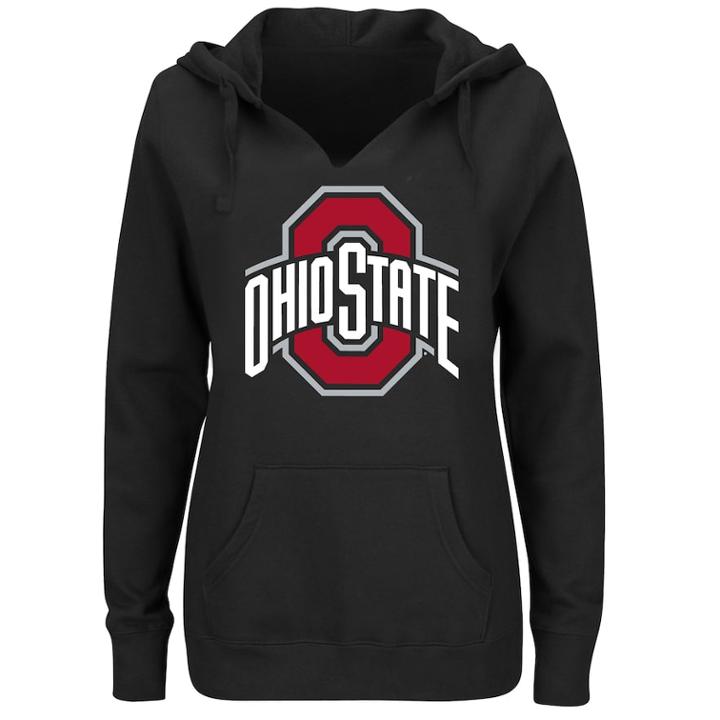 Plus Size Ohio State Buckeyes Notched Hoodie, Women's, Size: 1xl, Black