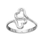 Primrose Sterling Silver Double Heart Ring, Women's, Size: 8, Grey
