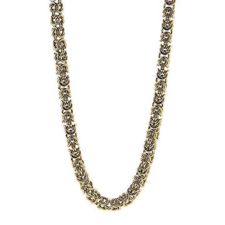 Stainless Steel Yellow-ion Plated Byzantine Chain Necklace - 18-in, Women's, Size: 18, Yellow