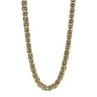 Stainless Steel Yellow-ion Plated Byzantine Chain Necklace - 18-in, Women's, Size: 18, Yellow