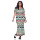 Plus Size White Mark Print Maxi Dress, Women's, Size: 2xl, Dark Green