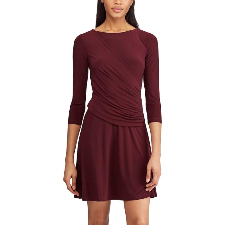 Women's Chaps Ruched Fit & Flare Dress, Size: Xs, Red