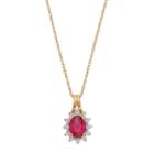 14k Gold Over Silver Lab-created Ruby Starburst Pendant Necklace, Women's, Size: 18, Red