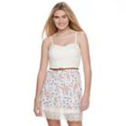 Juniors' Lily Rose Floral Sweetheart Skater Dress, Girl's, Size: Medium, White Oth