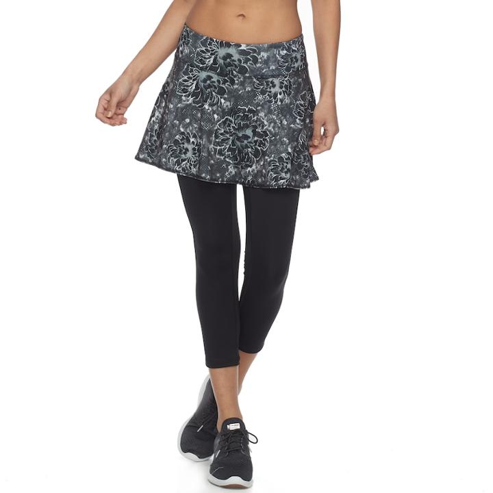 Women's Tek Gear&reg; Performance Skirted Capri Leggings, Size: Xs, Black