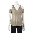 Women's Juicy Couture Metallic Cold-shoulder Tee, Size: Xl, Light Grey