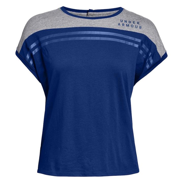 Women's Under Armour Striped Baseball Tee, Size: Medium, Purple