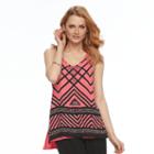 Women's Apt. 9&reg; Geometric Print Tank, Size: Large, Med Pink