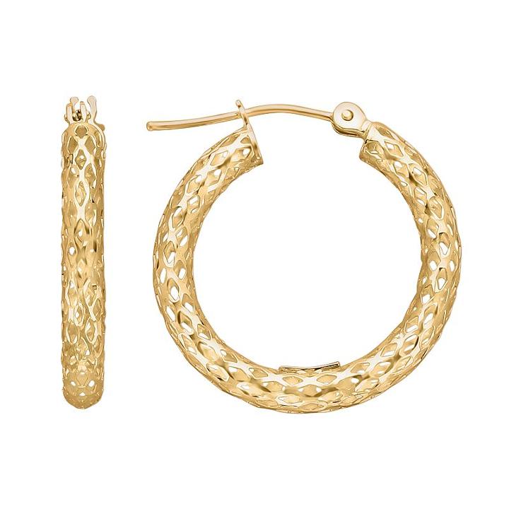 Everlasting Gold 10k Gold Openwork Hoop Earrings, Women's, Yellow