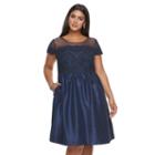 Plus Size Chaya Fit & Flare Evening Dress, Women's, Size: 18 W, Blue (navy)