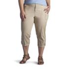 Plus Size Lee Carsen Relaxed Fit Twill Capris, Women's, Size: 22 - Regular, Lt Brown
