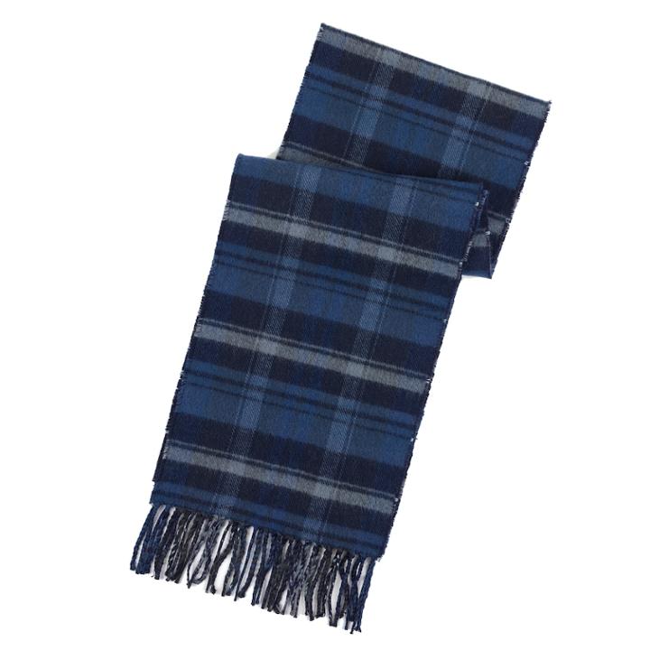 Men's Chaps Reversible Plaid And Windowpane Scarf, Brt Blue