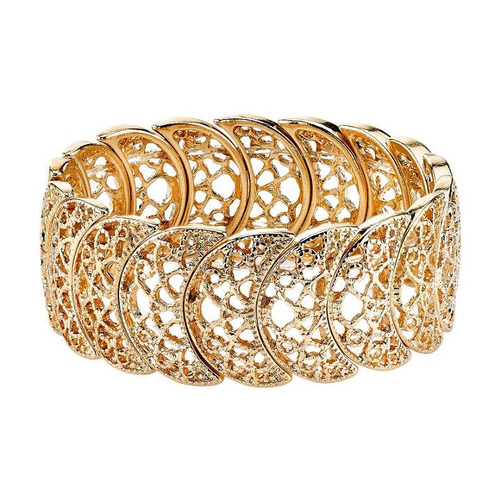 1928 Openwork Crescent Stretch Bracelet, Women's, Size: 7, Yellow