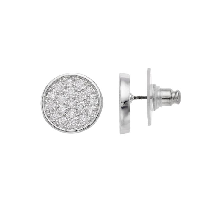 Dana Buchman Cubic Zirconia Circle Nickel Free Stud Earrings, Women's, Silver