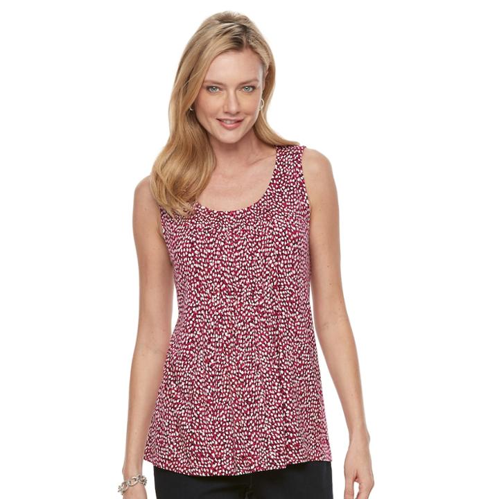 Women's Croft & Barrow&reg; Medallion Shirred Tank, Size: Xl, Med Purple