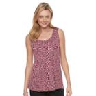 Women's Croft & Barrow&reg; Medallion Shirred Tank, Size: Xl, Med Purple