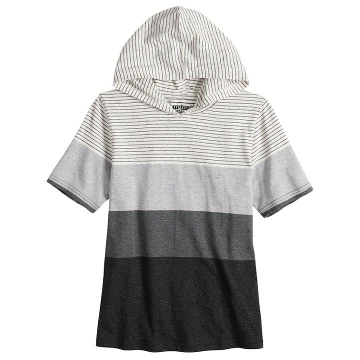 Boys 8-20 Urban Pipeline&reg; Striped Hooded Tee, Size: Xl, Black