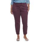 Plus Size Sonoma Goods For Life&trade; Straight-leg Sateen Ankle Pants, Women's, Size: 22 W, Drk Purple