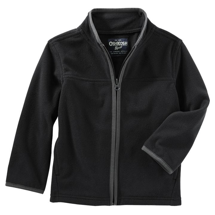 Boys 4-12 Oshkosh B'gosh&reg; Fleece Zip Jacket, Size: 4, Black