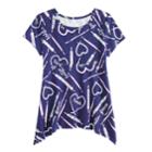Girls 7-16 So&reg; Shark-bite Hem Tee, Size: 12, Dark Blue