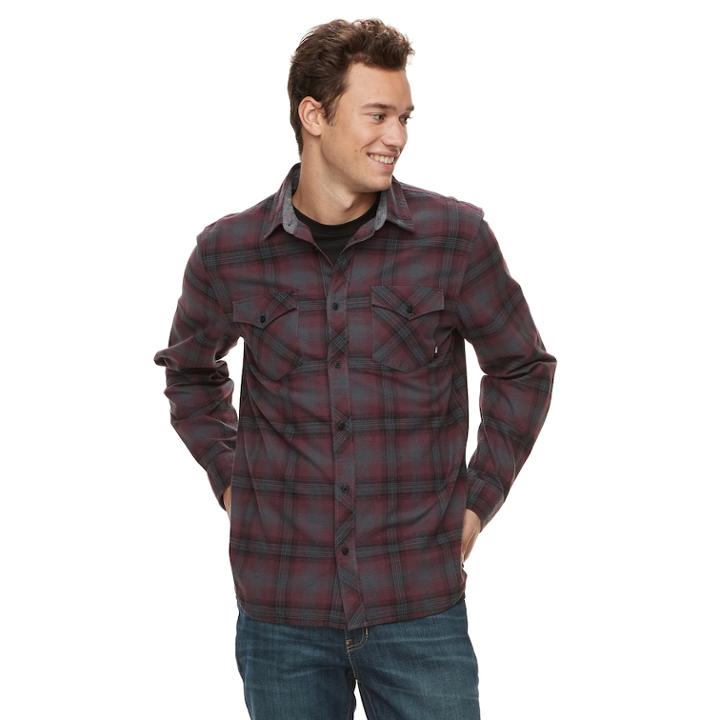 Men's Vans Stayed Button-down Shirt, Size: Large, Black