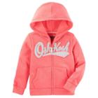 Girls 4-14 Oshkosh B'gosh&reg; Logo Applique Zip-up Hoodie, Size: 8, Pink