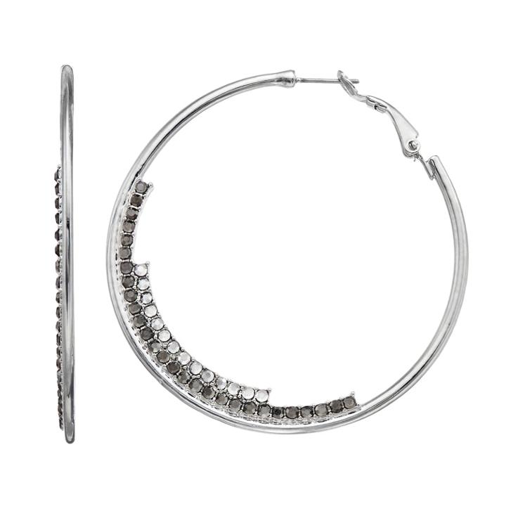 Simply Vera Vera Wang Simulated Crystal Hoop Earrings, Women's, Multicolor