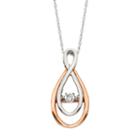 Dancing Love 1/8 Carat T.w. Diamond 10k White & Rose Gold Infinity Pendant Necklace, Women's