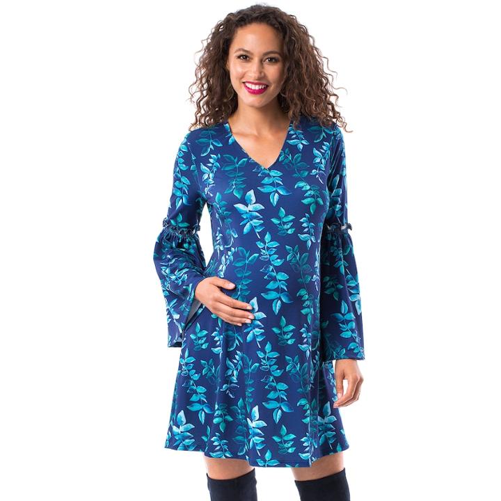 Maternity Pip & Vine By Rosie Pope Ruffle Shift Dress, Women's, Size: Xl-mat, Blue Other