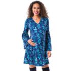 Maternity Pip & Vine By Rosie Pope Ruffle Shift Dress, Women's, Size: Xl-mat, Blue Other